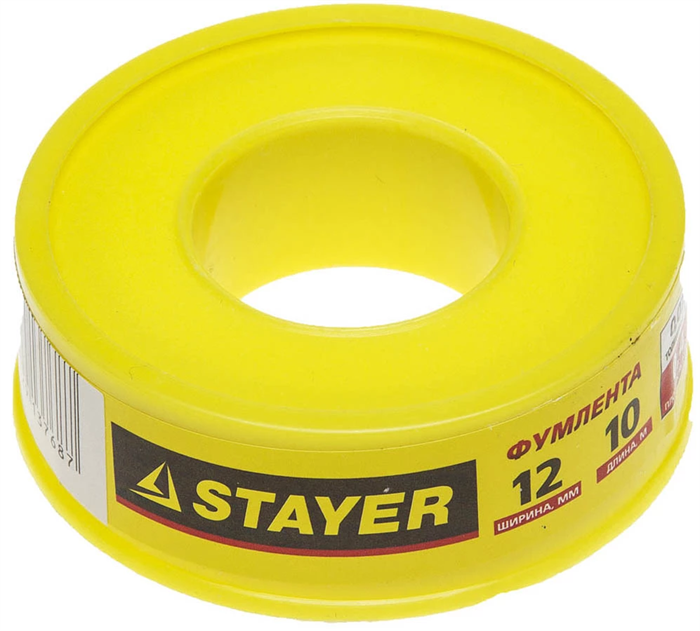 STAYER толщина 0,075 мм, плотность 0,40 г/см3, ширина 12 мм, фум лента 12360-12-040 - фото 100295