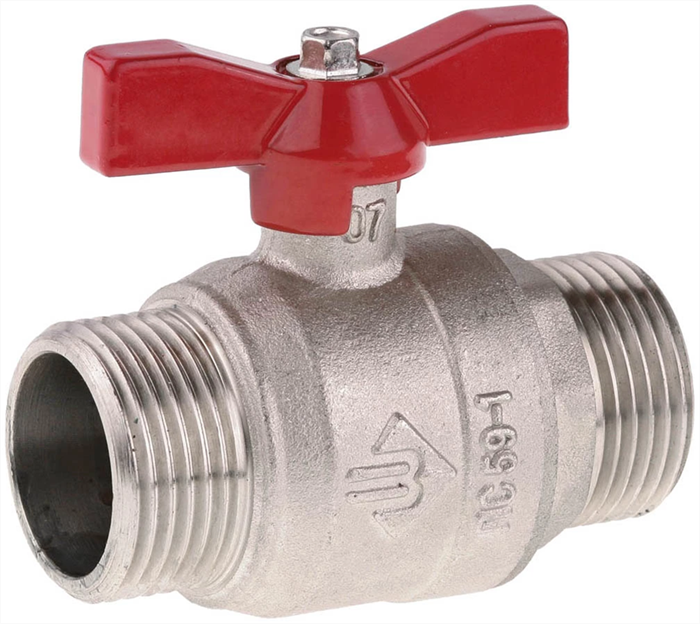 ЗУБР d 1/2", ручка "бабочка", кран шаровой полнопроходной "папа-папа" 51355-N-1/2 - фото 100793