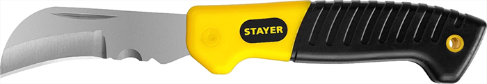STAYER складной, изогнутое лезвие, нож монтерский SK-С 45409 Professional - фото 101617