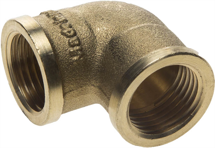 GENERAL FITTINGS 1/2", латунь, "гайка - гайка", уголок 51073-G/G-1/2 - фото 102243