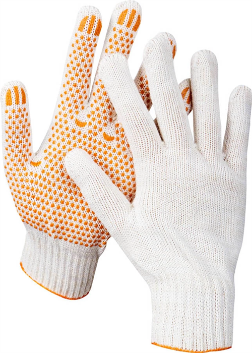 STAYER L-XL, RIGID, 7 класс, 10 пар, х/б, перчатки для тяжелых работ, с ПВХ-гель покрытием (точка) 11397-H10 - фото 103248