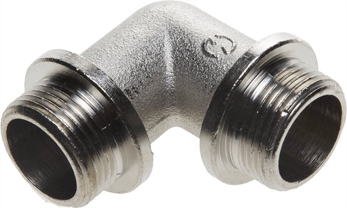 GENERAL FITTINGS 3/4", латунь с никелированным покрытием, "штуцер - штуцер", уголок с упором 51072-S/S-3/4 - фото 107422