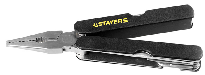 STAYER 11 в 1, рукоятка 100 мм, материал рукоятки сталь/пластик, многофункциональный инструмент 22855 - фото 107823