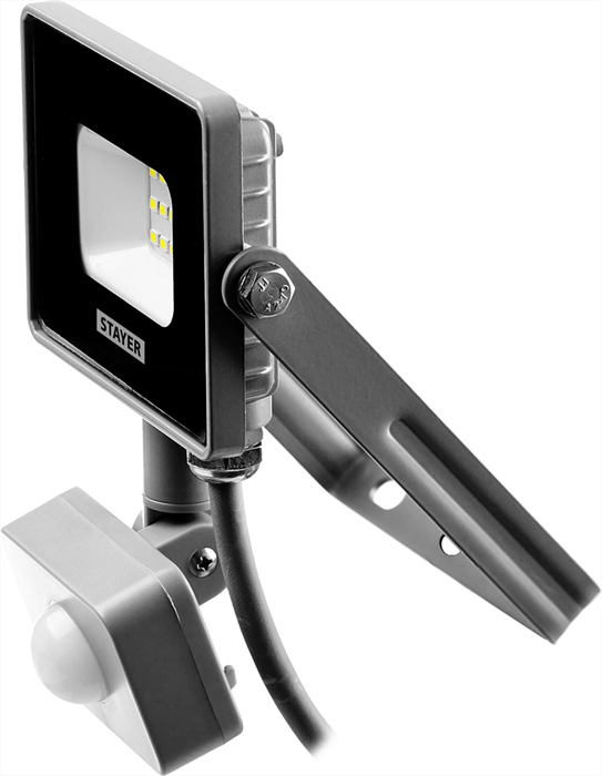 STAYER 10 Вт, LEDPro, датчик движения, прожектор светодиодный 57133-10 - фото 108398