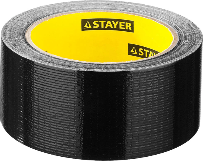 STAYER 48 мм х 25 м, черная, на тканевой основе, армированная лента (скотч) 12086-50-25 - фото 109586