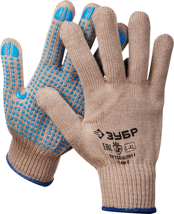 ЗУБР L-XL, 10 класс, перчатки утепленные акриловые, с противоскользящим ПВХ покрытием (точка) ЕНИСЕЙ 11463-XL Профессионал - фото 109787