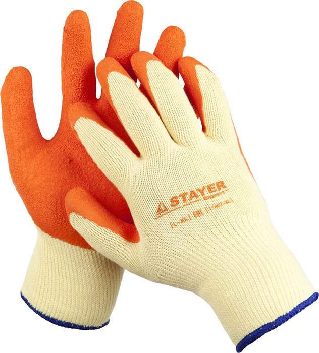 STAYER L-XL, HARD PRO, 10 класс, рельефные особопрочные противоскользящие перчатки, латексное покрытие, трикотажные 11407-XL - фото 109910