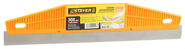 STAYER 300 мм, нержавеющая сталь, планка направляющая для обрезки обоев 06121-30 - фото 110652