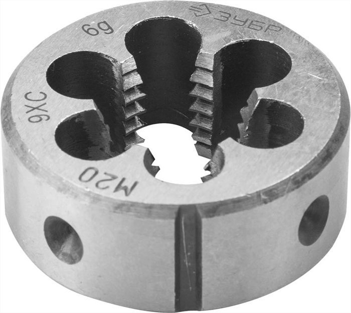 ЗУБР М20 x 2,0 мм, мелкий шаг, плашка круглая ручная 4-28022-20-2.0 - фото 112007