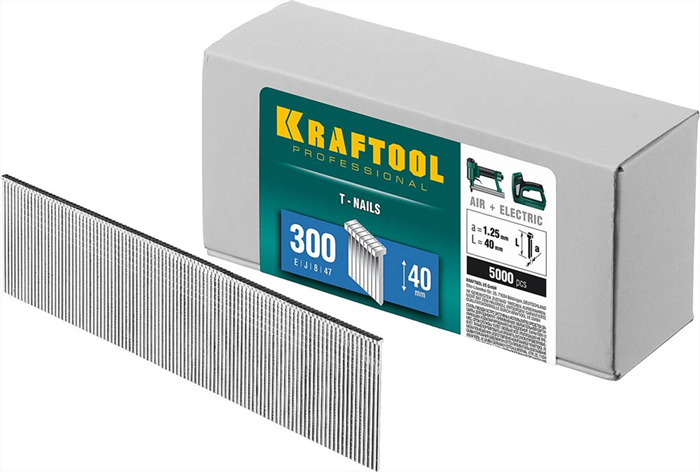 KRAFTOOL гвозди тип 300, 40 мм, гвозди для нейлера 31785-40 - фото 112036