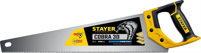 STAYER 7 TPI, 450мм, ножовка универсальная (пила) Cobra 3D 1512-45_z01 - фото 113065