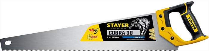 STAYER 7 TPI, 500мм, ножовка универсальная (пила) Cobra 3D 1512-50_z01 - фото 113747