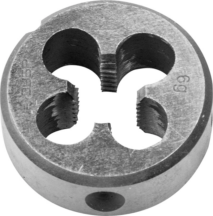 ЗУБР М12 x 1.75 мм, Р6М5, круглая машинно-ручная, плашка 4-28023-12-1.75 - фото 113916