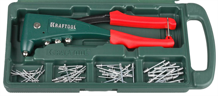 KRAFTOOL заклепки 2.4-4.8 мм, заклепочник усиленный NX-5 31173-H6 - фото 115671