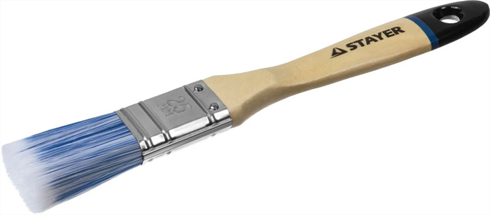 STAYER 25 мм, 1", щетина искусственная, деревянная ручка, кисть плоская AQUA 01062-025 - фото 115736