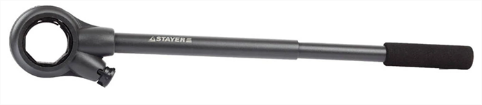 STAYER 1/4"-1 1/4", ручка 620 мм, двухкомпонентная ручка, трещотка для клуппов 28265-1/4-5/4 - фото 116218