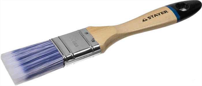 STAYER 38 мм, 1.5", щетина искусственная, деревянная ручка, кисть плоская AQUA 01062-038 - фото 117126