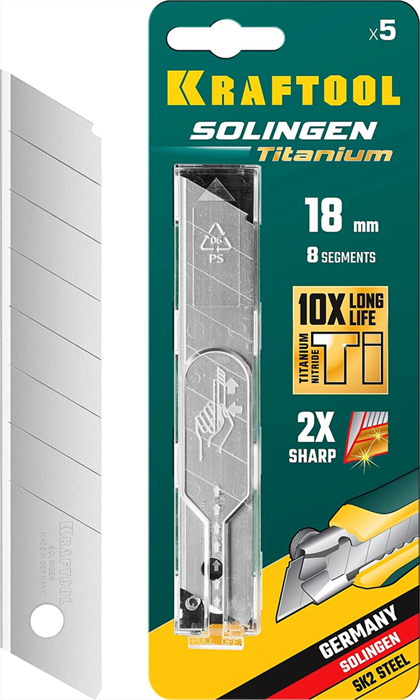 KRAFTOOL 18 мм, 5 шт, лезвия сегментированные TiN SGT-18 09605-TIN-18-S5_z02 - фото 117645