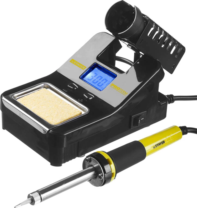 STAYER 160-520°C, 48 Вт, шаг 10°C, жк дисплей, паяльная станция цифровая 55370 - фото 117695