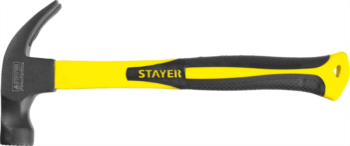 STAYER 450 г, молоток-гвоздодер кованый с магнитом Fiberglass-M 2027-450 - фото 118544