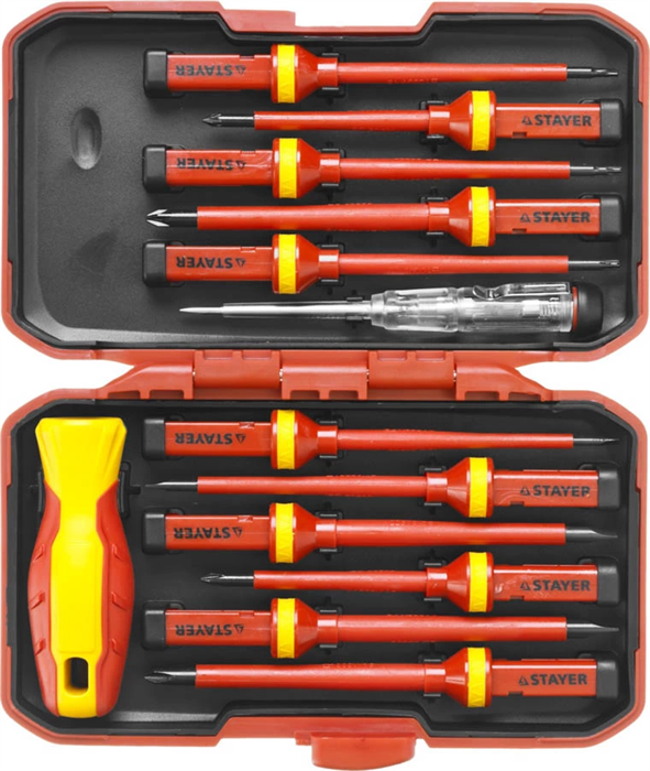 STAYER 13 шт., отвертка со сменными стержнями ELECTRO 25146-H13 - фото 118974