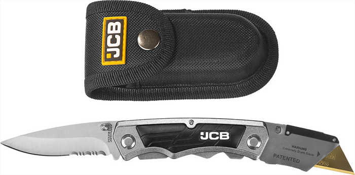 JCB А24, трапециевидное лезвие, складной, многофункциональный, нож строительный JLC003, чехол - фото 120131