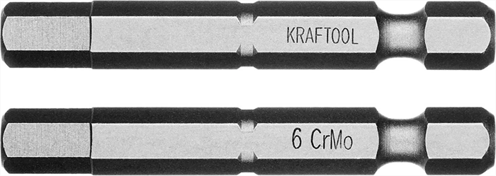 KRAFTOOL HEX6, 50 мм, 2 шт., кованые профессиональные биты X-DRIVE 26127-6-50-2 - фото 122262