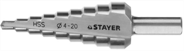 STAYER  4-20 мм, 9 ступеней, HSS, сверло ступенчатое 29660-4-20-9 - фото 126066