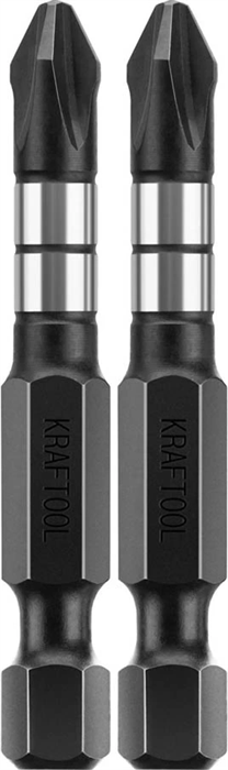 KRAFTOOL PH2, 50 мм, 2 шт., Cr-Mo сталь, биты Impact Pro Philips 26191-2-50-S2 - фото 127564