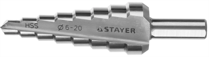 STAYER  6-28 мм, 8 ступеней, HSS, сверло ступенчатое 29660-6-20-8 - фото 127815