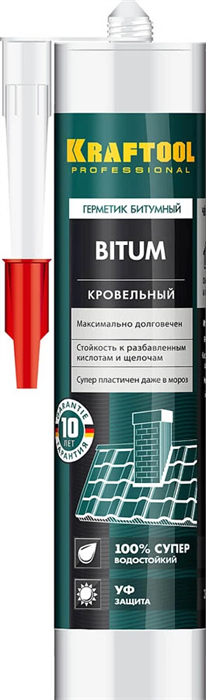 KRAFTOOL 280 мл, черный, битумный герметик 41261 - фото 130584