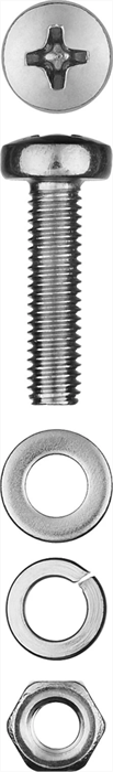 ЗУБР M4 x 20 мм, 24 шт., винт (DIN7985), гайка (DIN934), шайба (DIN125), шайба (DIN127), комплект крепежа 303476-04-020 - фото 131667