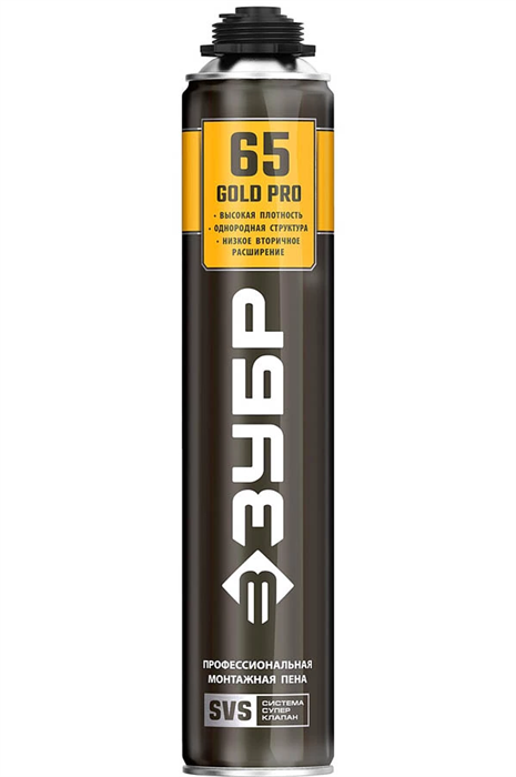 ЗУБР 850 мл, выход до 65 л, пистолетная, монтажная пена GOLD PRO 65 41157 - фото 133861
