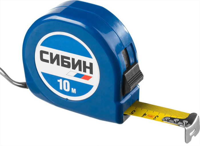 СИБИН 10 м х 25 мм, пластиковый корпус, рулетка 34020-10-25 - фото 134942