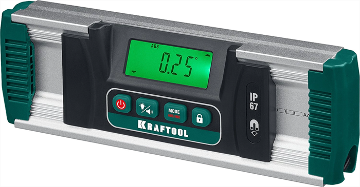 KRAFTOOL диапазон 0-360°, HOLD, подсветка экрана, IP67, точность 0.05°, уровень-уклономер электронный EXTREM 34686 - фото 134984
