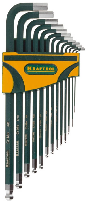 KRAFTOOL 13 шт., ключи имбусовые в наборе HEX INDUSTRIE 27444-H13 - фото 136576
