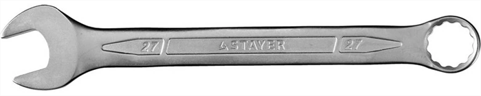 STAYER 27 мм, Cr-V сталь, хромированный, гаечный ключ комбинированный 27081-27 Professional - фото 136578