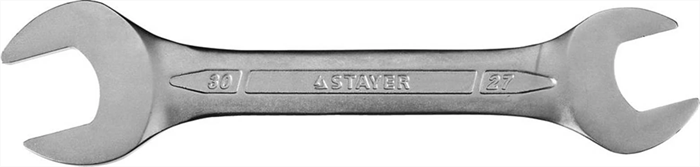 STAYER 27х30 мм, Cr-V сталь, хромированный, гаечный ключ рожковый 27035-27-30 - фото 136655