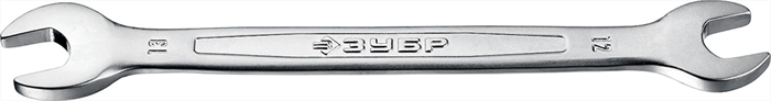 ЗУБР 12х13 мм, Cr-V сталь, хромированный, гаечный ключ рожковый 27010-12-13_z01 - фото 136740