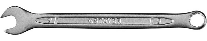 STAYER 8 мм, Cr-V сталь, хромированный, гаечный ключ комбинированный 27081-08 Professional - фото 136763