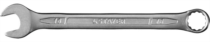 STAYER 16 мм, Cr-V сталь, хромированный, гаечный ключ комбинированный 27081-16 Professional - фото 136765