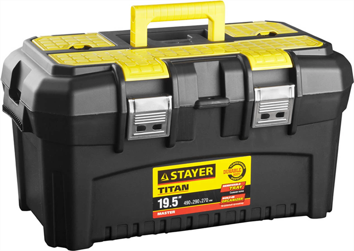 STAYER 490 x 262 x 250 мм (19"), пластиковый, ящик для инструментов TITAN-19 38016-19 - фото 136781