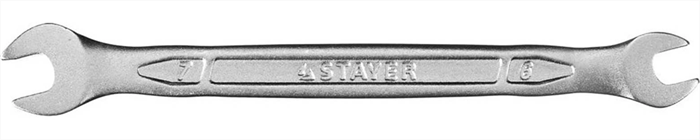 STAYER 6х7 мм, Cr-V сталь, хромированный, гаечный ключ рожковый 27035-06-07 - фото 136986