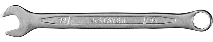 STAYER 12 мм, Cr-V сталь, хромированный, гаечный ключ комбинированный 27081-12 Professional - фото 137091