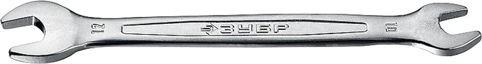 ЗУБР 10х12 мм, Cr-V сталь, хромированный, гаечный ключ рожковый 27010-10-12_z01 - фото 137123