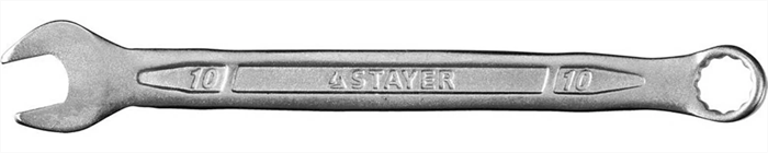 STAYER 10 мм, Cr-V сталь, хромированный, гаечный ключ комбинированный 27081-10 Professional - фото 137134