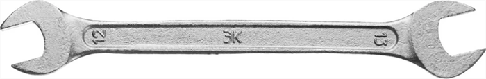 ЗУБР 12х13 мм, оцинкованный, гаечный ключ рожковый 27115-12-13 - фото 137169