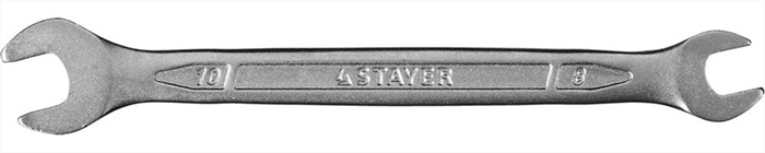 STAYER 8х10 мм, Cr-V сталь, хромированный, гаечный ключ рожковый 27035-08-10 - фото 137271