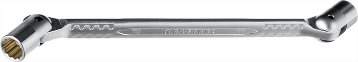 KRAFTOOL 10х11 мм, двухсторонний, шарнирный гаечный ключ 27210-10-11_z01 - фото 137291