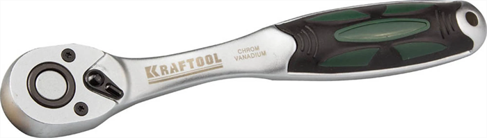KRAFTOOL 1/2", 72 зубца, Cr-V сталь, цельнометаллическая, трещотка для торцовых головок 27795-1/2_z01 - фото 137299